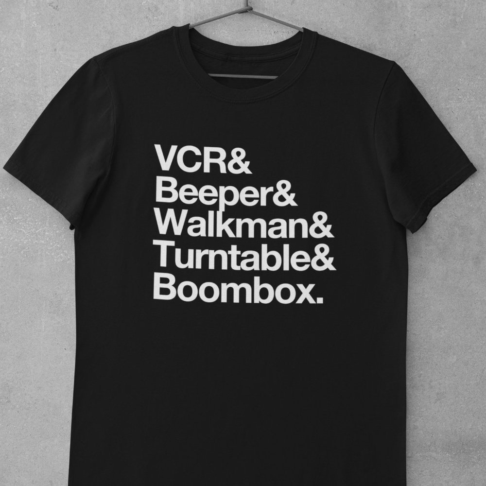 VCR, Beeper, Walkman, Turntable, Boombox Shirt 90s